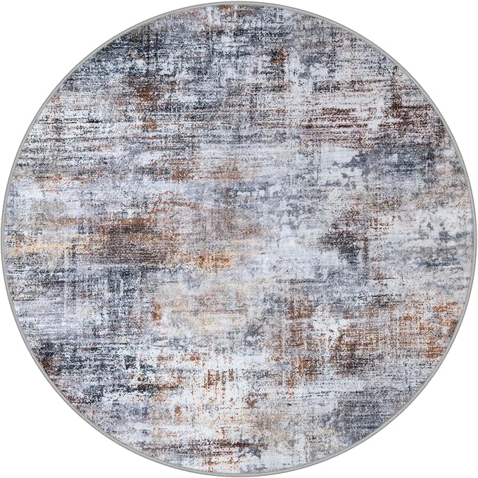 IOHOUZE Round Area Rug 5 Ft Circle Entryway Rugs Round Washable Door Mat Indoor - Image 9