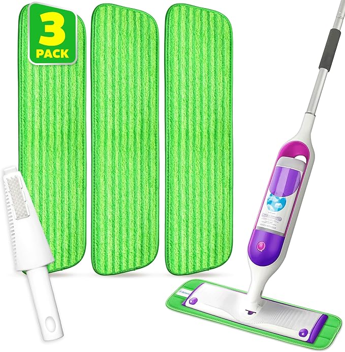 3 Pack Reusable Microfiber Mop Pads, Compatible by BEFANTY