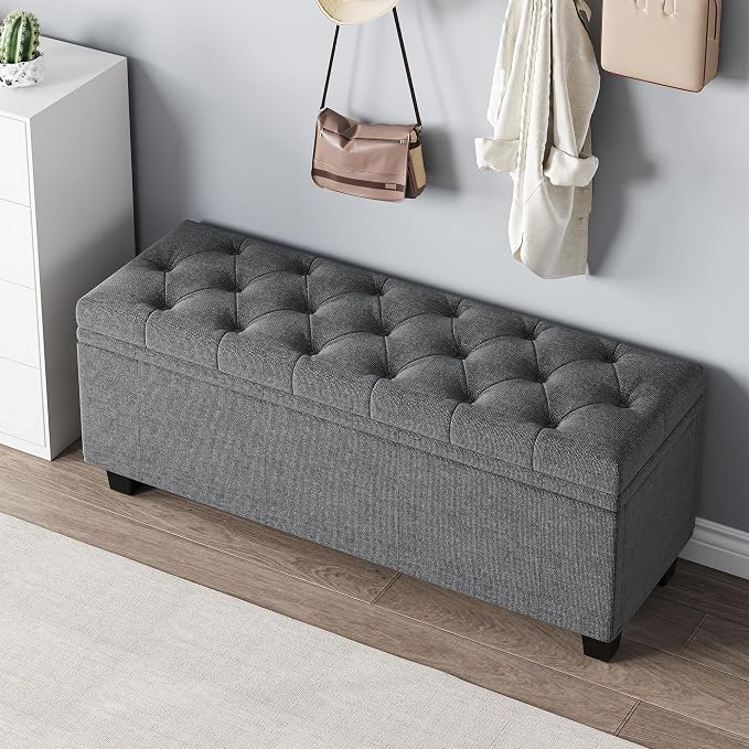 Maupvit Ottoman with Storage, Ottoman Bench with Lift Top, Upholstered Storage - Image 4