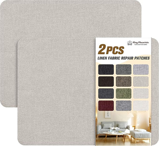 KING MOUNTAIN Fine Linen Repair Patches, Self-Adhesive Linen Fabric Patches by ForABetterHomeLife