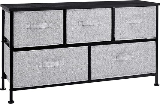 Amazon Basics Extra Wide Fabric 5-Drawer Storage Organizer Unit by AmazonBasics