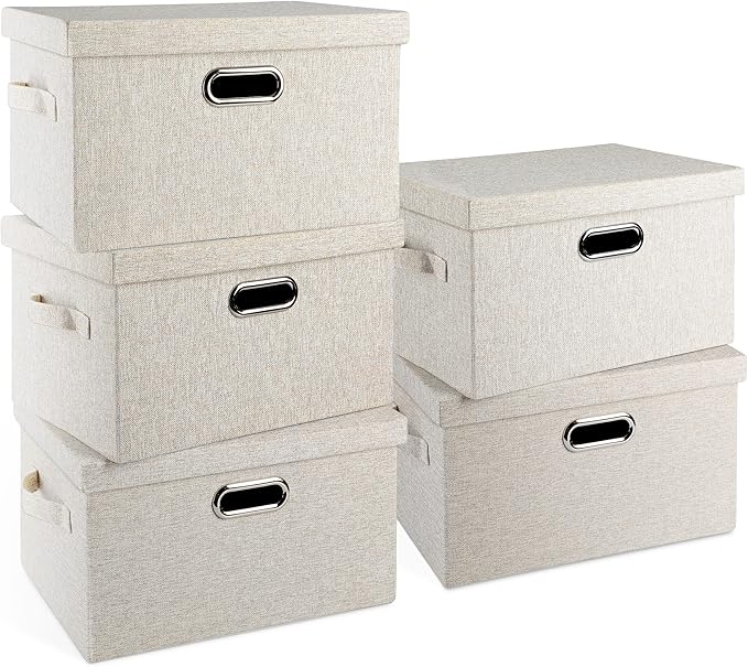 Medium 15" 21 Quart Collapsible Stackable Storage Bins by GraciadecoStorage