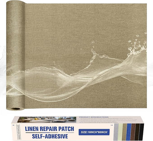 KING MOUNTAIN Linen Repair Patches, Self-Adhesive Linen Fabric Patches by ForABetterHomeLife