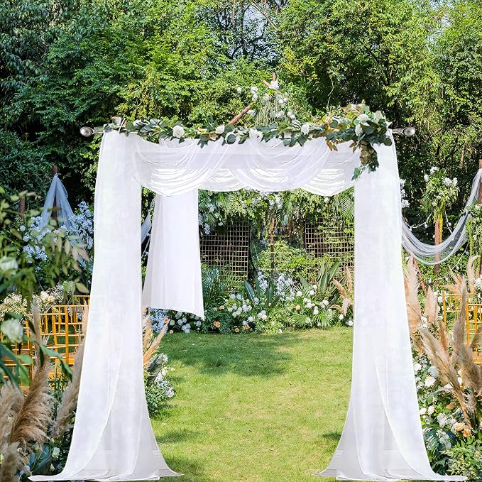 Chyhomenyc Extra Long White Sheer Curtains 144 inch 2 Panels Set, Translucent by Chyhomenyc