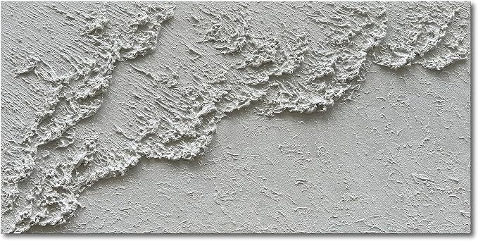 NANKAI Hand Painted White Minimalist Art Painting Ocean Waves Abstract Canvas by NANKAIOilPaintingArt