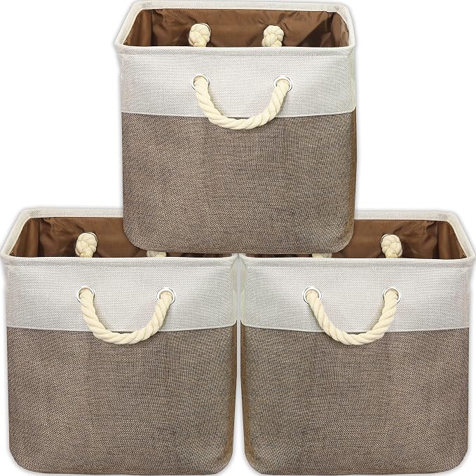 SIMPLE HOUSEWARE Fabric Storage Cubes, 3 Pack - Image 5