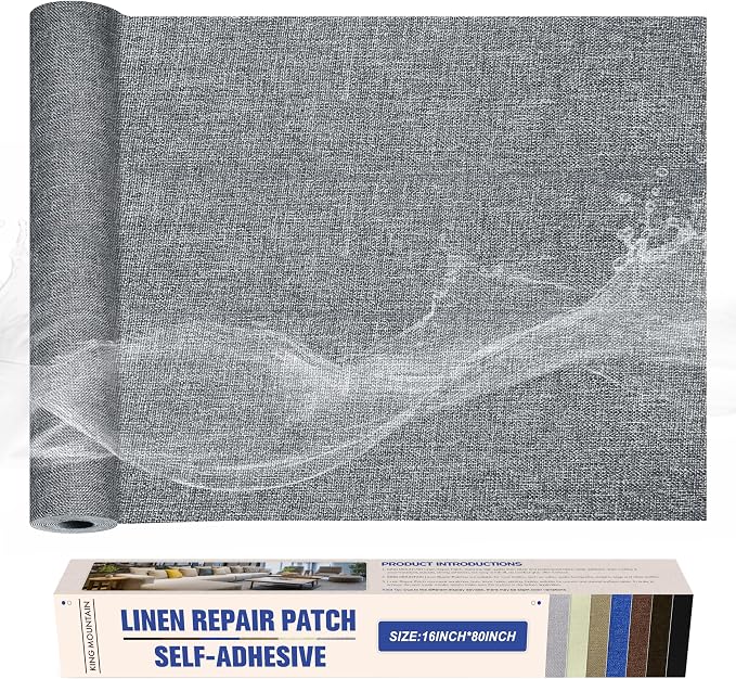 KING MOUNTAIN Linen Repair Patches, Self-Adhesive Linen Fabric Patches by ForABetterHomeLife