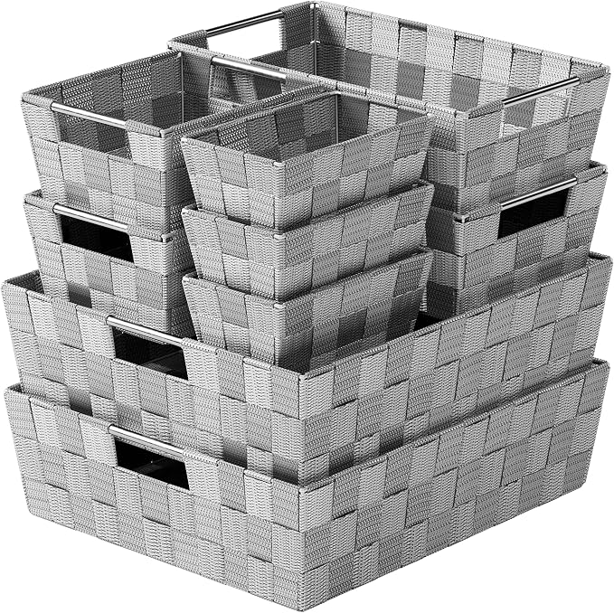 Baskets For Organizing Set Of 9 Dark Grey by Neaterize