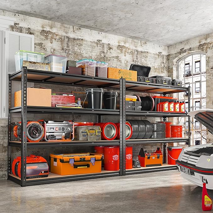 REIBII 48" W Garage Shelving Heavy Duty 2550 LBS Storage Shelves 4 Tier Heavy - Image 3