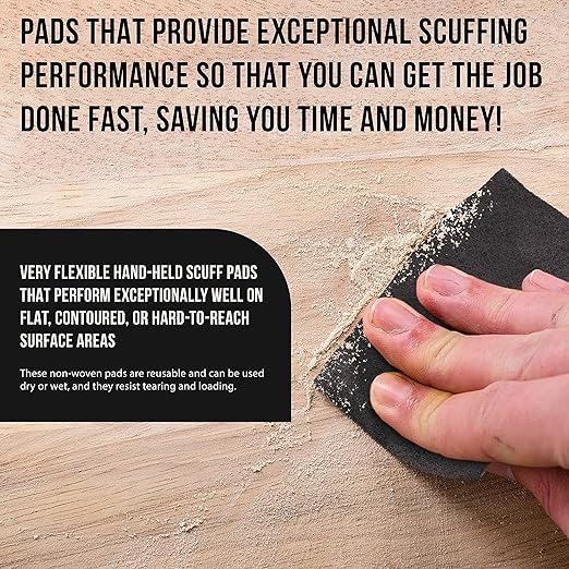 Dura-Gold Premium 6" x 9" Gray Ultra Fine General Purpose Scuff Pads, Box of 10 - Image 4