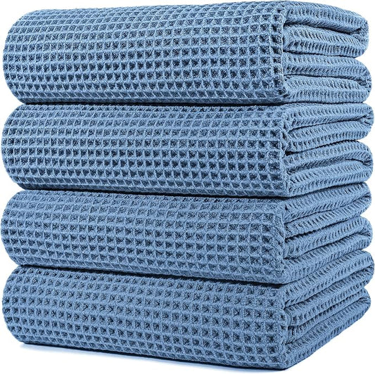 POLYTE Microfiber Oversize Quick Dry Lint Free Bath Towel, 60 x 30 in, 4 Pack by Polyte