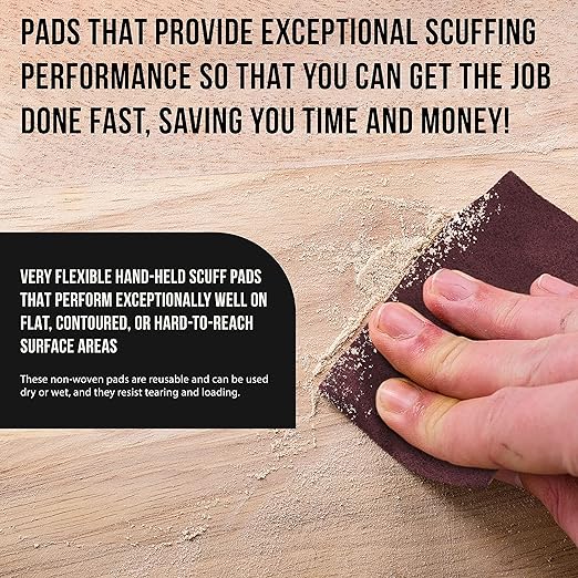 Dura-Gold Premium 6" x 9" Maroon General Purpose Scuff Pads, Box of 10 - Image 4
