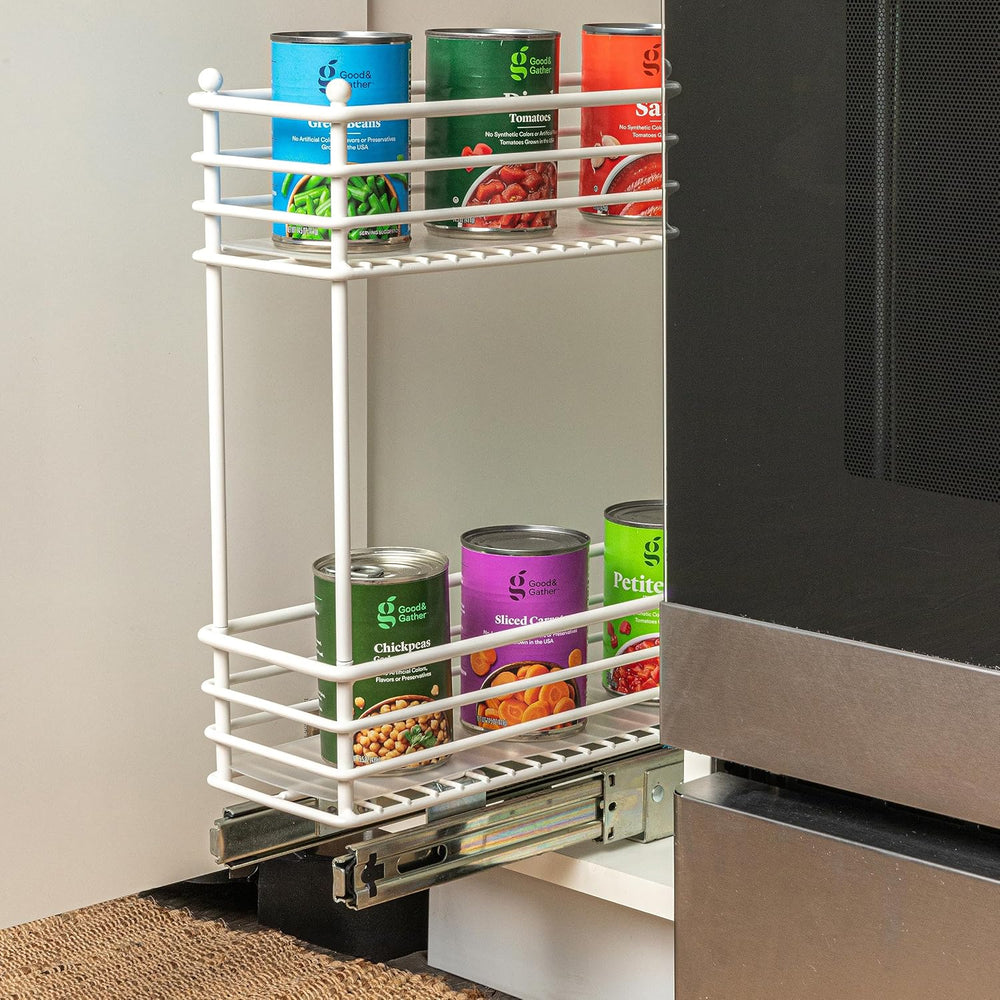 Household Essentials White Steel Artisan Organizer with Plastic Liners, 2-Tie...