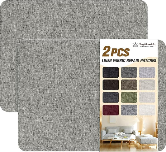 KING MOUNTAIN Fine Linen Fabric Patches, Self-Adhesive, 8x11 inch, by ForABetterHomeLife