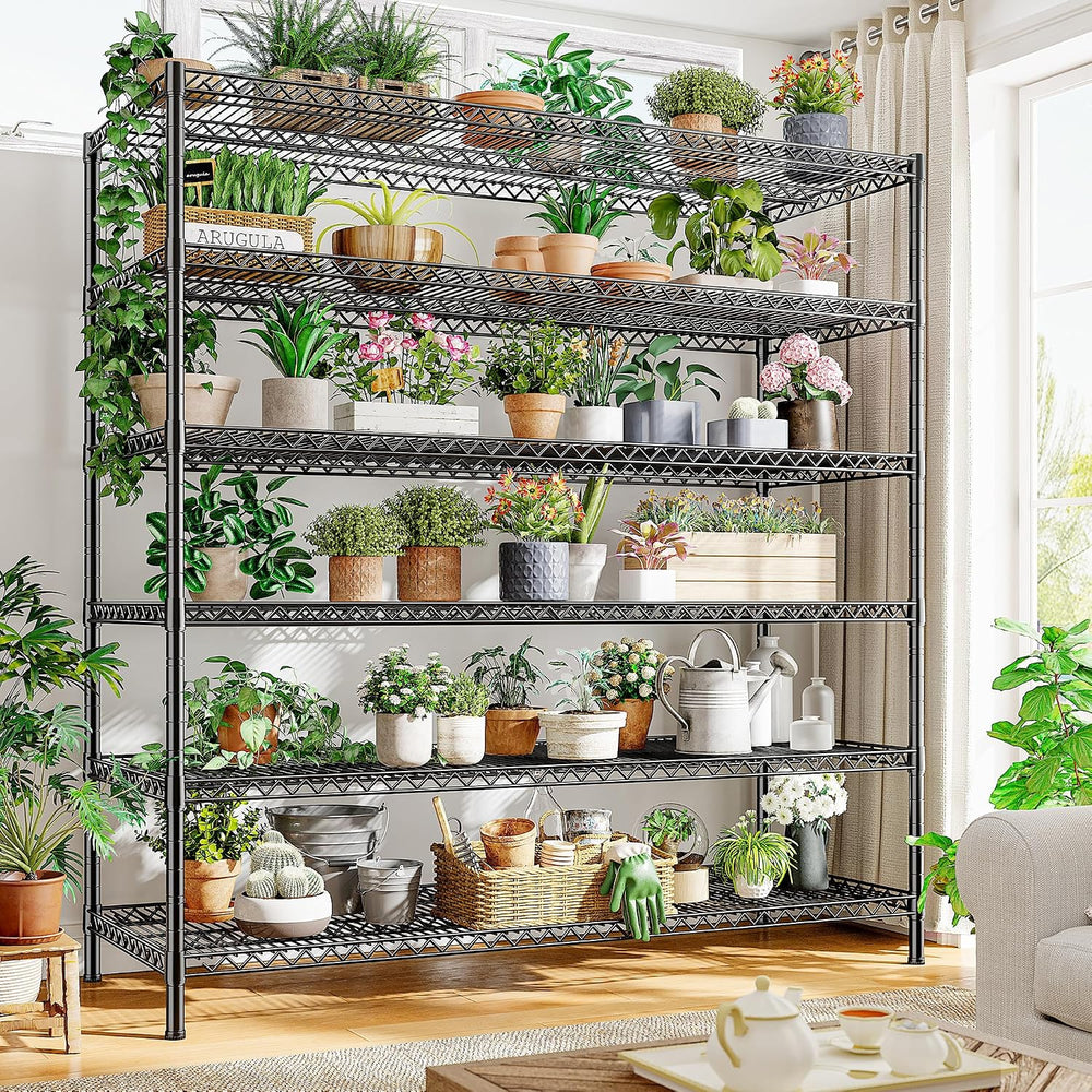 REIBII 6-Tier Heavy Duty Wire Shelving Unit, 3840LBS Storage Shelf Rack