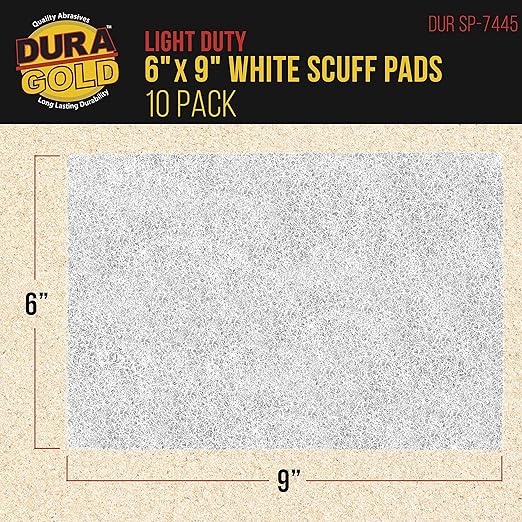 Dura-Gold Premium 6" x 9" White Light Duty Scuff Pads, Box of 10 - Image 2