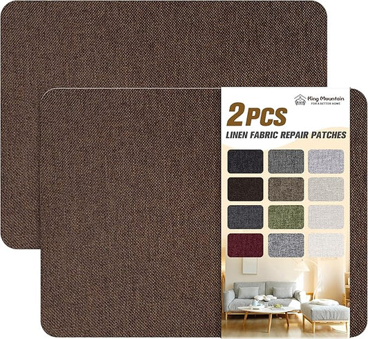 KING MOUNTAIN Coarse Linen Repair Patches, Self-Adhesive Linen Fabric Patches by ForABetterHomeLife