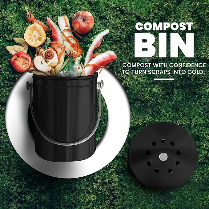 Utopia Kitchen Compost Bin for Kitchen Countertop, 1 Gallon Compost Bucket for - Image 2