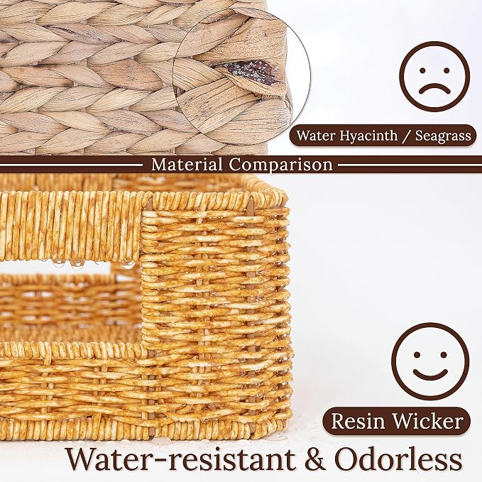 Baskets for Organizing, Undershelf Wicker Storage, Hand Woven Organizer for - Image 3