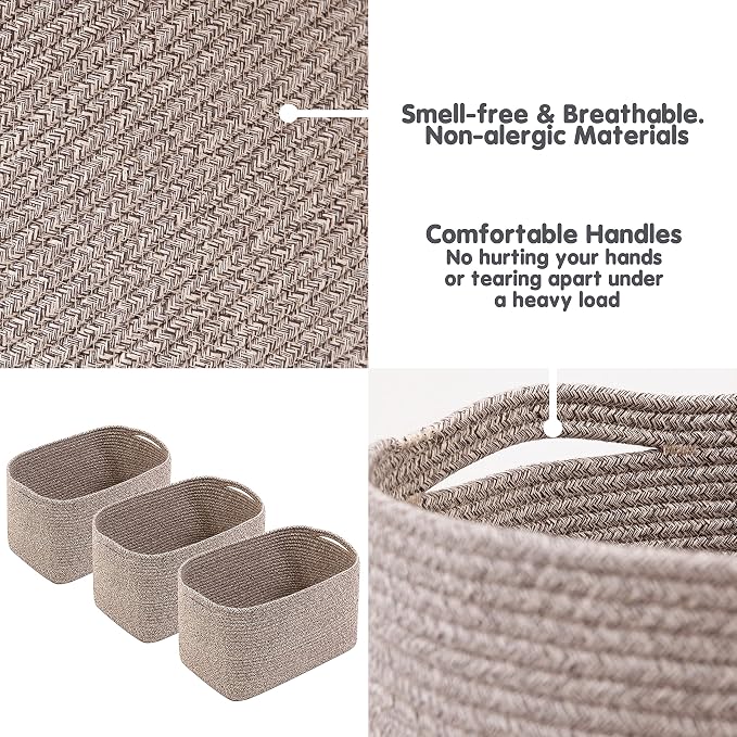 CHAT BLANC Cotton Rope Baskets for Organizing | Storage Baskets for Shelves | - Image 8