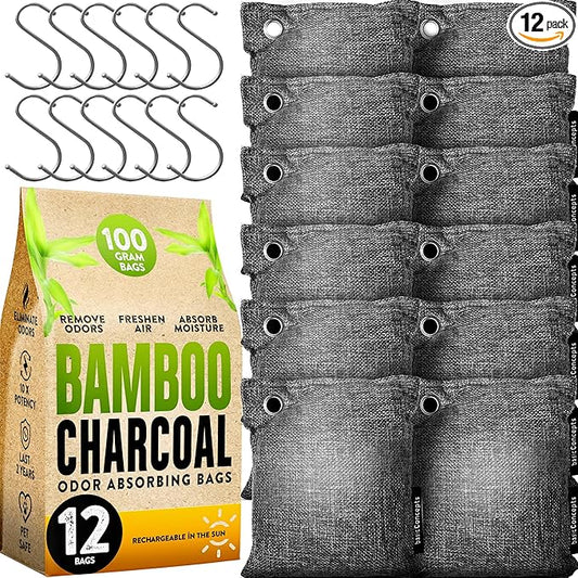Charcoal Odor Absorber for Strong Odor, Bamboo Charcoal Air Purifying Bag by BASICCONCEPTS