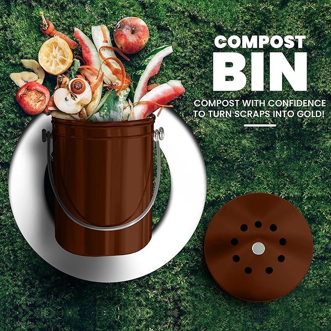 Utopia Kitchen Compost Bin for Kitchen Countertop, 1.3 Gallon Compost Bin for - Image 2