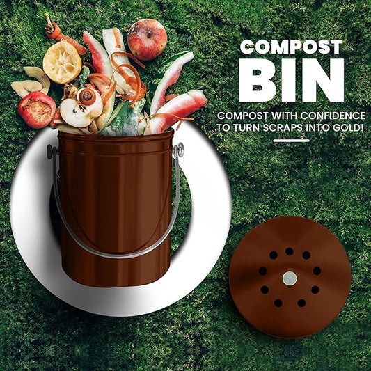 Utopia Kitchen Compost Bin for Kitchen Countertop, 1.3 Gallon Compost Bin for - Image 2