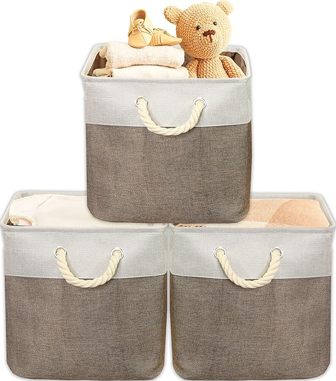 SIMPLE HOUSEWARE Fabric Storage Cubes, 3 Pack by SimpleHouseware