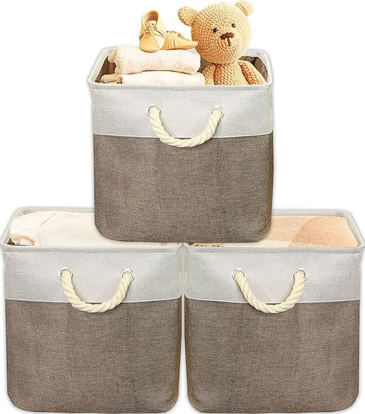 SIMPLE HOUSEWARE Fabric Storage Cubes, 3 Pack by SimpleHouseware