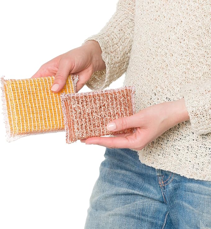 Redecker Copper Sponge, Includes 5 Large and 5 Medium Copper Fiber Sponges - Image 5