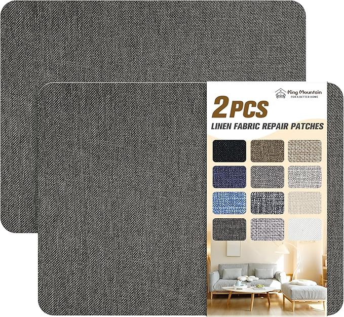 KING MOUNTAIN Fine Linen Repair Patches, Self-Adhesive Linen Fabric Patches by ForABetterHomeLife