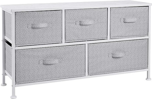 Amazon Basics Extra Wide Fabric 5-Drawer Storage Organizer Unit by AmazonBasics