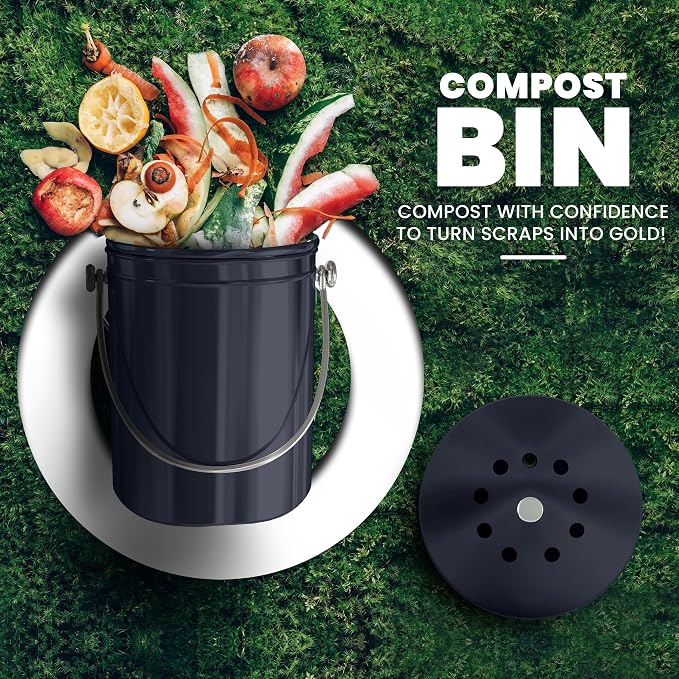 Utopia Kitchen Compost Bin for Kitchen Countertop, 1.3 Gallon Compost Bucket - Image 2