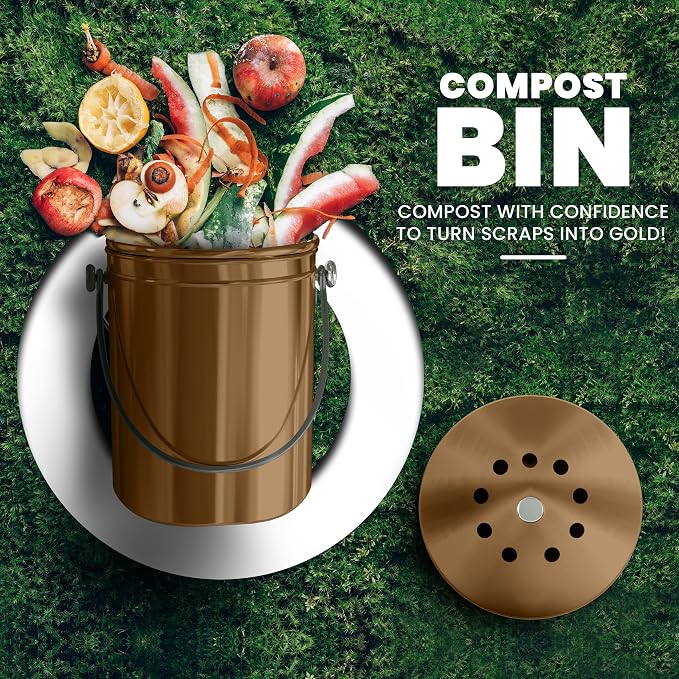 Utopia Kitchen Compost Bin for Kitchen Countertop, 1.3 Gallon Compost Bucket - Image 2