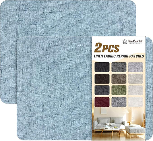 KING MOUNTAIN Fine Linen Fabric Patches, Self-Adhesive, 8x11 inch, by ForABetterHomeLife