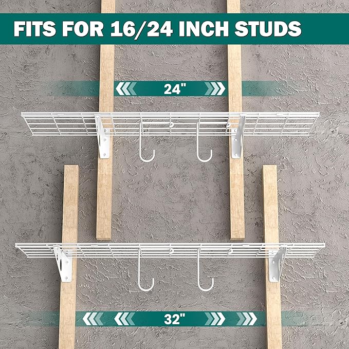 EVERHANGER Garage Wall Shelves, 12 X 48 Inch Wall Mounted Storage Shelves - Image 4