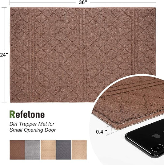 REFETONE Indoor Doormat, Front Back Door Mat 24"x36" Rubber Backing Non Slip - Image 2