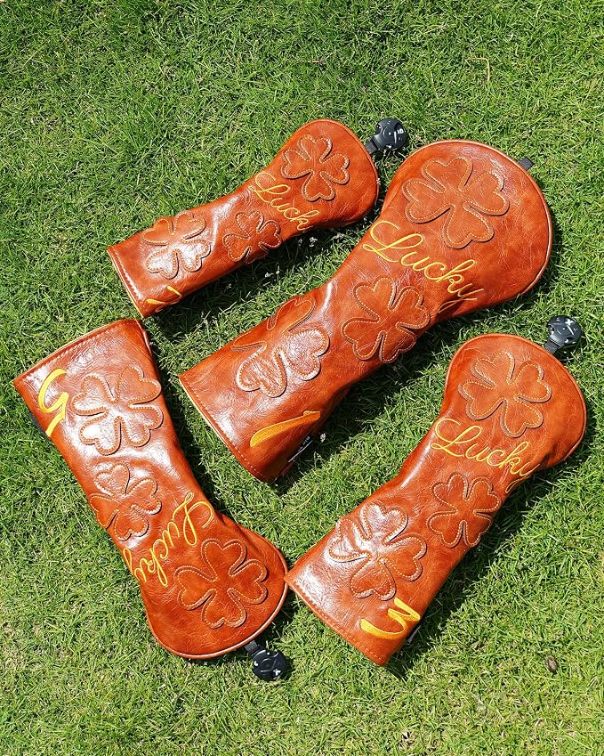 Golf Headcovers Golf Club Head Covers Four Leaf Clover Good Luck Charm - Image 2