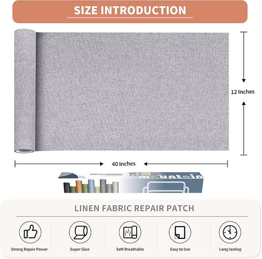 KING MOUNTAIN Fine Linen Repair Patches, Self-Adhesive Linen Fabric Patches - Image 2