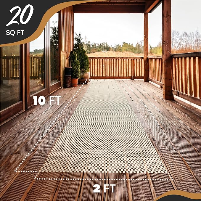 Nevlers 2 x 10 Ft Non Slip Rug Pad | Open Weave PVC Anti Skid Rug Gripper - Image 4