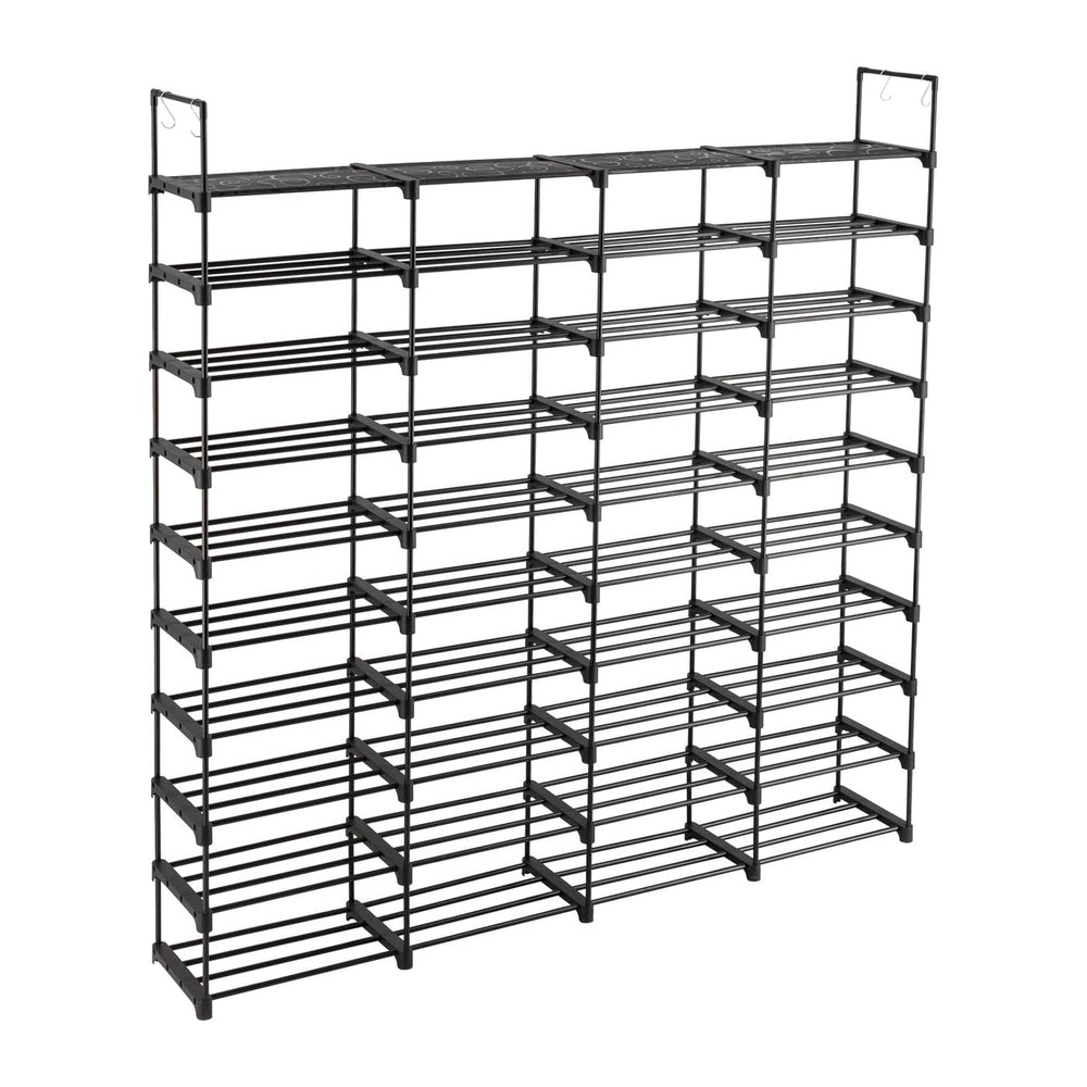 10-Tier Tall Shoe Rack - Free Standing Large Metal Closet Storage Shelves - S...