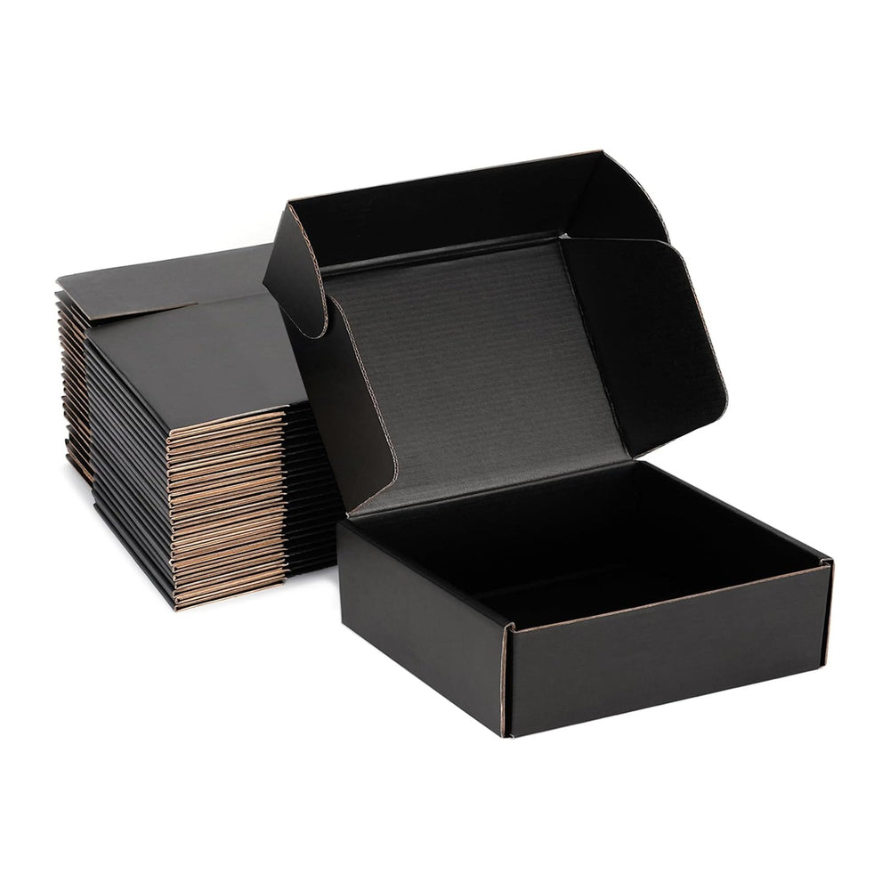10x10x3 Black Shipping Boxes for Small Business, Packing, 25 Pack