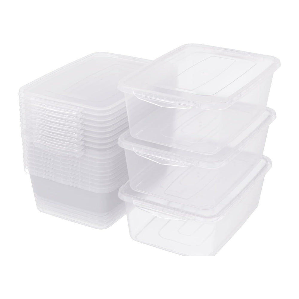 12 Packs Clear Storage Latching Boxes, 16 Quart Plastic Storage Latching Bin ...