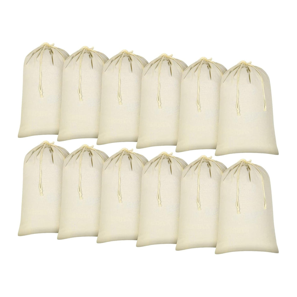 12 Pieces 28" x 36" Canvas Laundry Bags Bulk Large Cotton Laundry