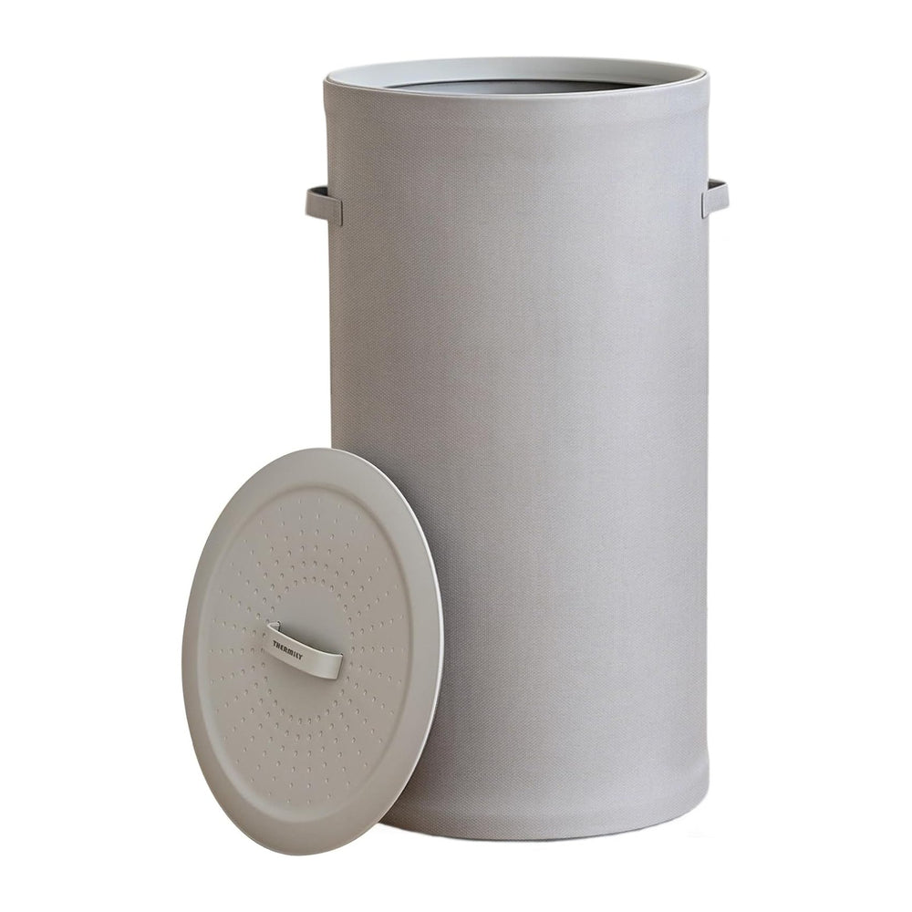 126L Laundry Basket with Lid, Laundry Hamper, Laundry Room, Gray