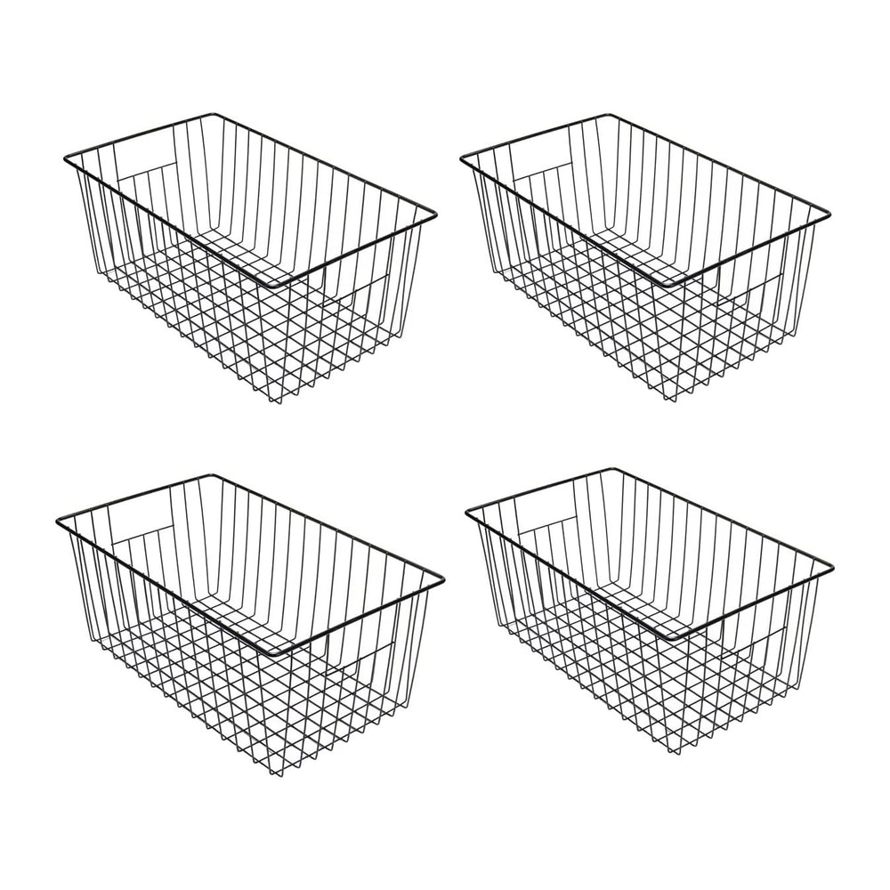 16inch Freezer Wire Storage Organizer Baskets, Refrigerator Metal Bins with H...
