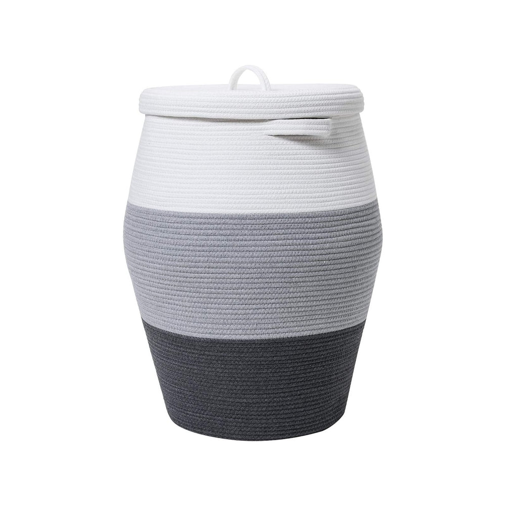 26"x20" Extra Large Tall Woven Laundry Basket with Lid, Cotton Rope...