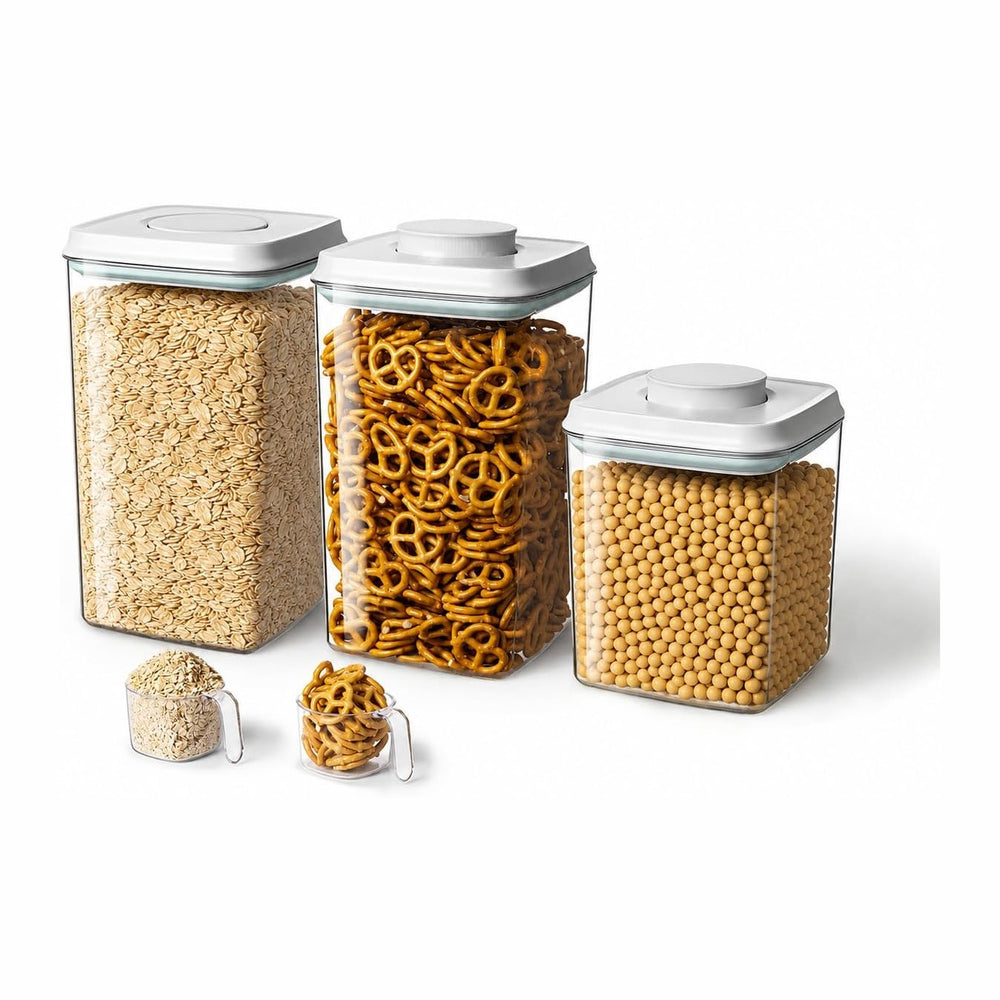 3-Piece Airtight Food Storage Containers, 4.2 & 2.8 Qt Set