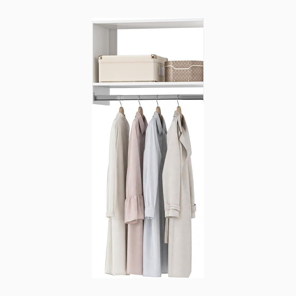 31.5" Wide Tall Hanging Modular Closet System, Wall-Mounted Closet Organ...