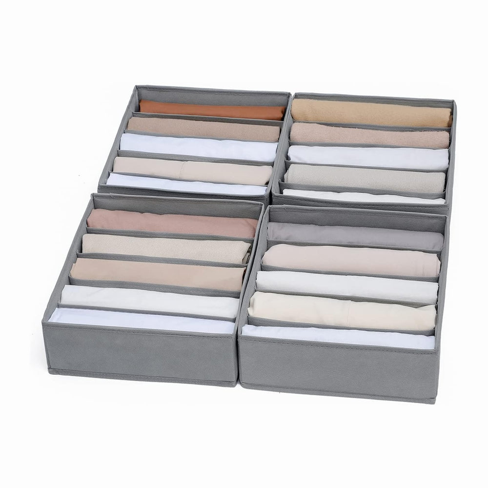 4 Packs Wardrobe Clothes Organizer, 5 Grids Washable Portable Closet Organizer